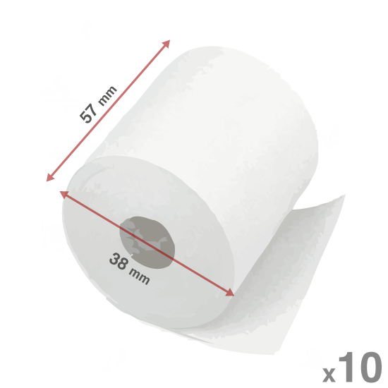10 Pack Thermal Rolls (57mm x 38mm)